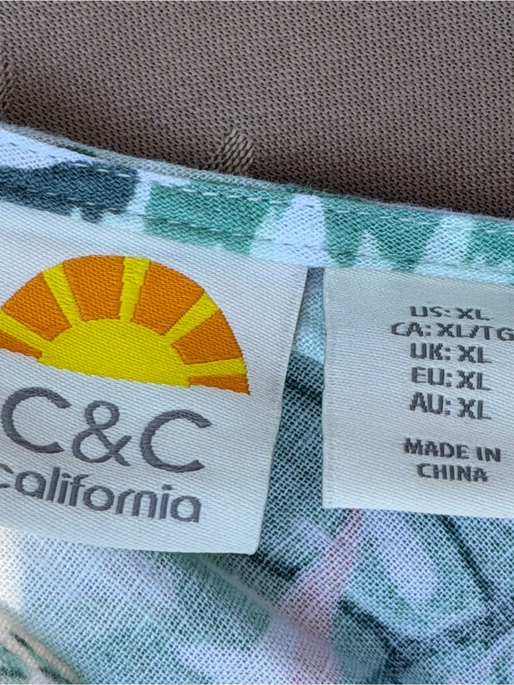 C&C California Tropical Leaf Print Maxi Beach Cover-Up Dress XL - Picture 4 of 8